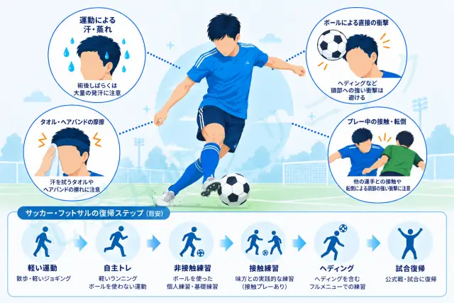 サッカーと自毛植毛|練習復帰・ヘディング・汗・接触プレーはいつから?